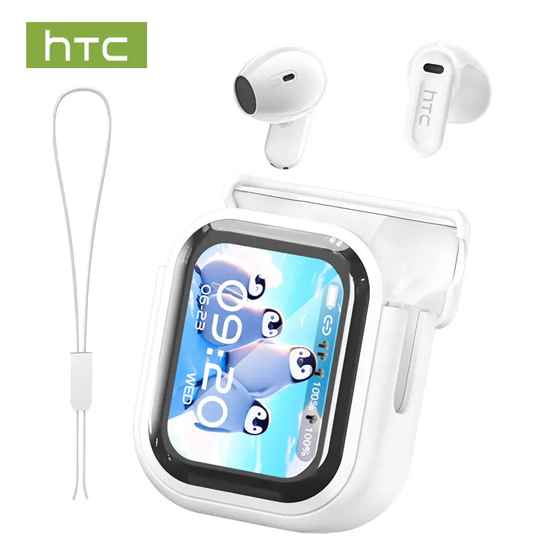 Experience High Fidelity Sound with HTC NE20 Bluetooth 6.0 Earphones - Waterproof, LED Display, and Built-In Microphone for Office, Sports, Study, and Audio Calls
