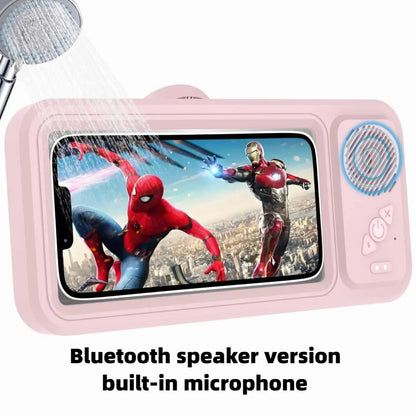 Waterproof Phone Holder Bluetooth Speaker 360°Rotation for Bathroom/Shower