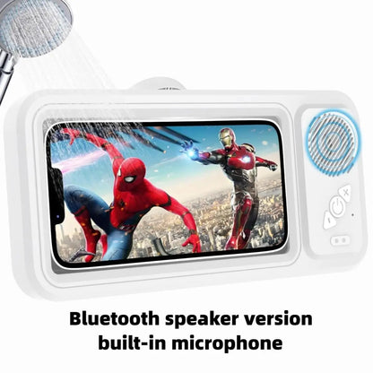 Waterproof Phone Holder Bluetooth Speaker 360°Rotation for Bathroom/Shower