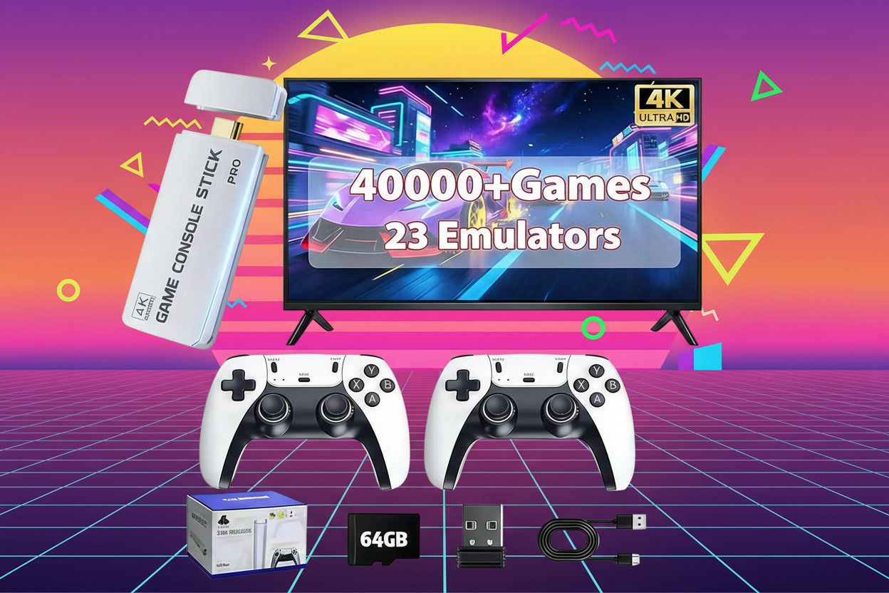 2026 New Video Retro Game Controller Console with 40,000+ Games & 26 Emulators