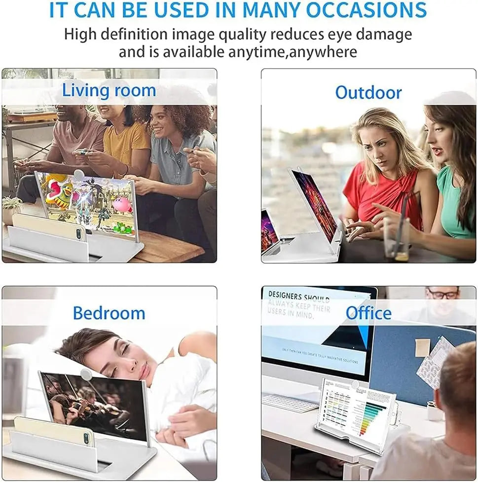 3D HD Mobile Magnifier Projector Screen for Movies,Videos-Supports All Smartphones 