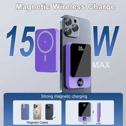 Magnetic Wireless Portable Charger, 10000Mah Power Bank with Pd20W Fast Charging, USB C In&Out Battery Pack, Compatible with Mag-Safe for Iphone 17/16/15/14/13 Series, Samsung, Android, and More
