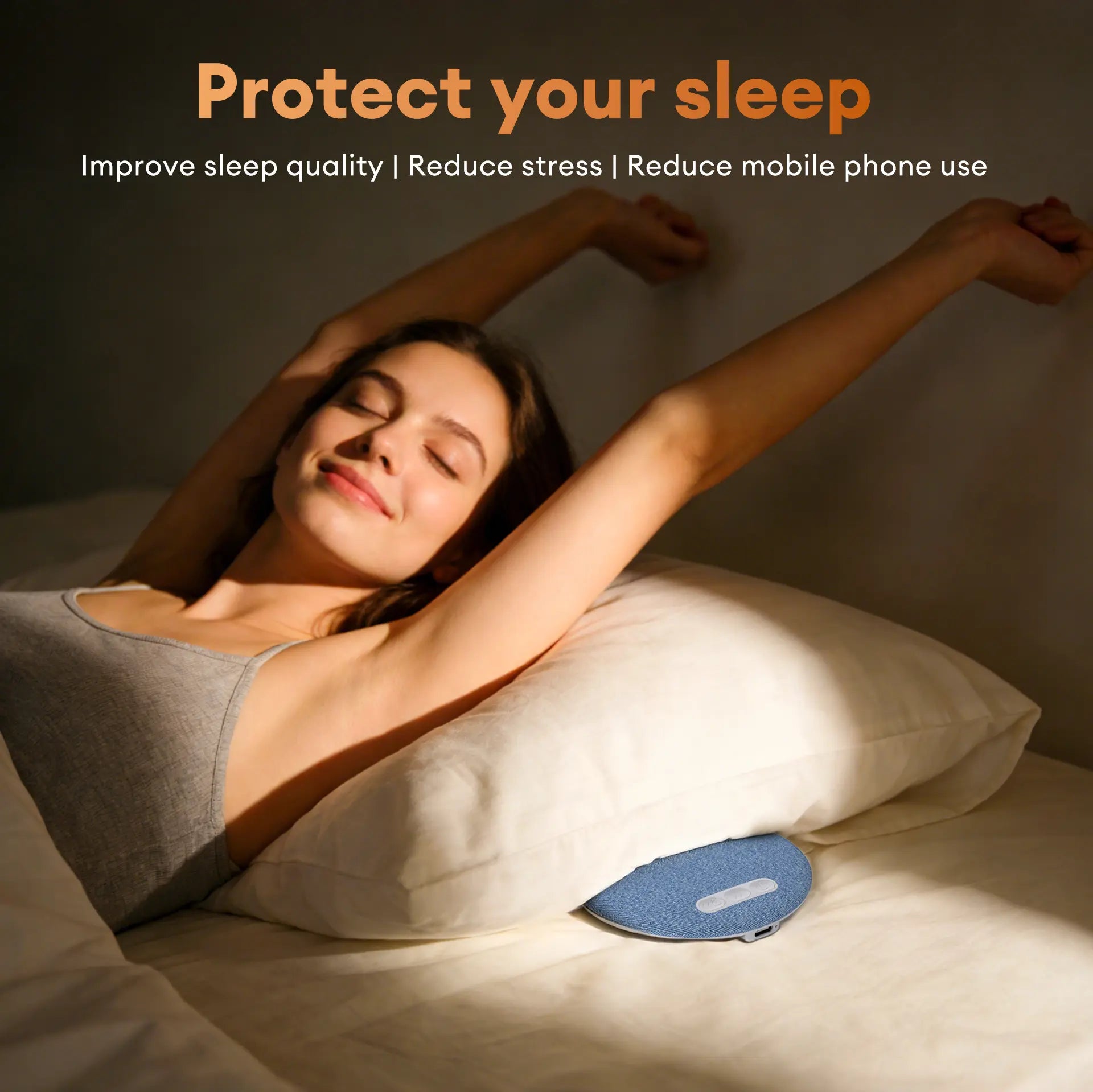 HYUNDAI S1 Ultra-Thin Bluetooth Pillow Speaker with Bluetooth 6.0, 3D White Noise, Soft Immersive Sound Field, Air Conduction Audio Design, Pillow Speaker for Bedtime Music & Audiobooks, Headphone-Free Sleep Sound, Compatible with Android & Ios