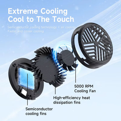 Magnetic Cell Phone Cooler Universal Cooling Fan Mobile Phone Radiator for Iphone 17 Pro Black Shark Gaming Live Stream