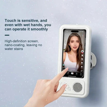 Waterproof Phone Holder Bluetooth Speaker 360°Rotation for Bathroom/Shower
