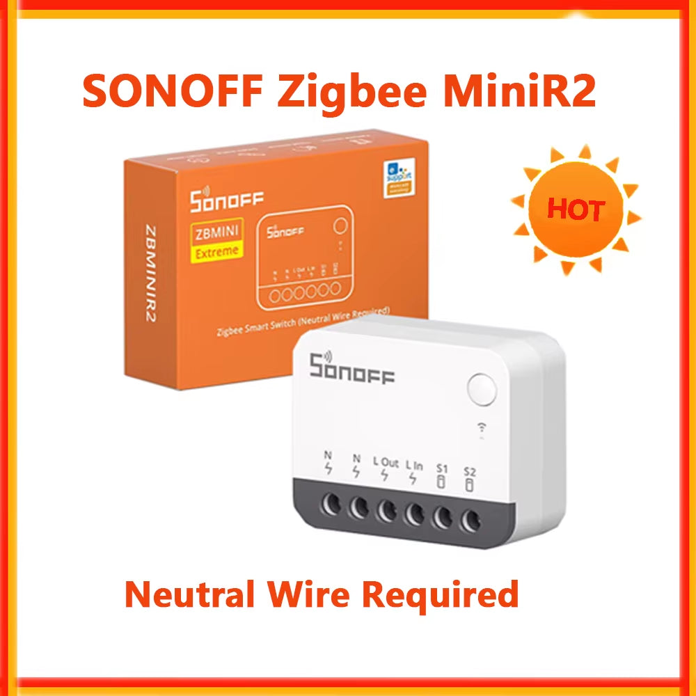 Zbminir2 Extreme Zigbee Smart Switch Smart Home DIY Switch Module Zbmini External Switch Control via Ewelink APP Alexa