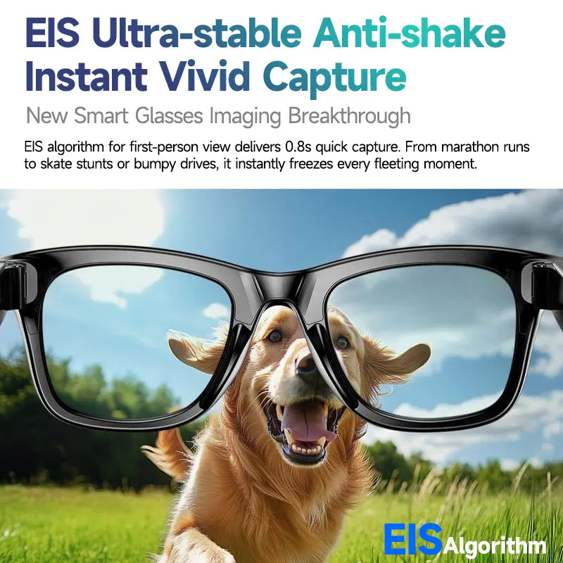 HIRO Smart AI Camera Glasses with 8MP Resolution Convenient Button Touch Adjustment for Travel Outdoor Adventures Hands-Free Photography 160+Languages Real-Time Translation Bluetooth Wireless Wearable Video Recording Gift Multifunctional Audio Sunglasse