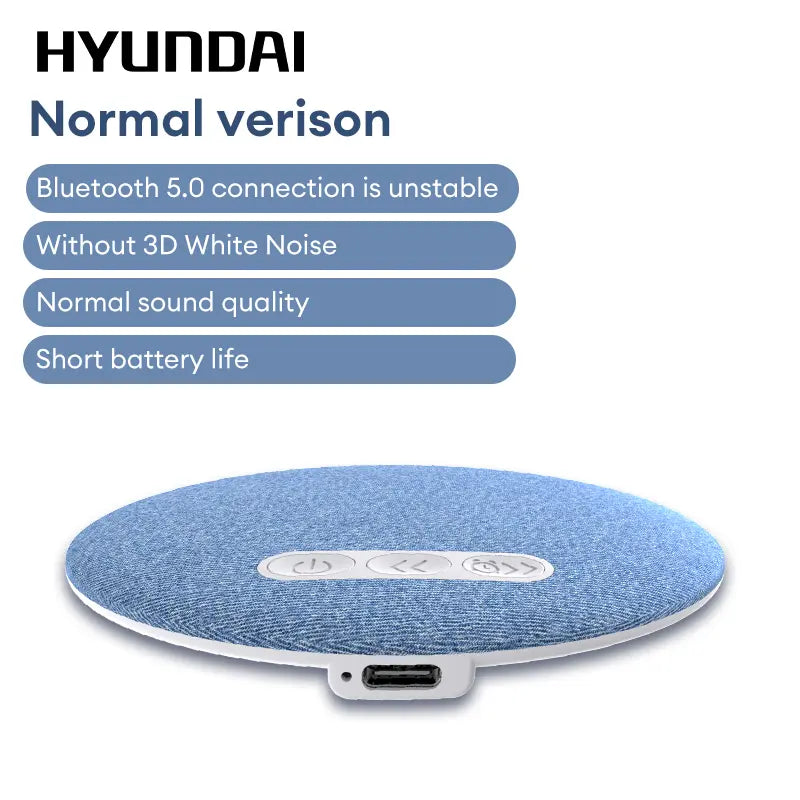 HYUNDAI S1 Ultra-Thin Bluetooth Pillow Speaker with Bluetooth 6.0, 3D White Noise, Soft Immersive Sound Field, Air Conduction Audio Design, Pillow Speaker for Bedtime Music & Audiobooks, Headphone-Free Sleep Sound, Compatible with Android & Ios