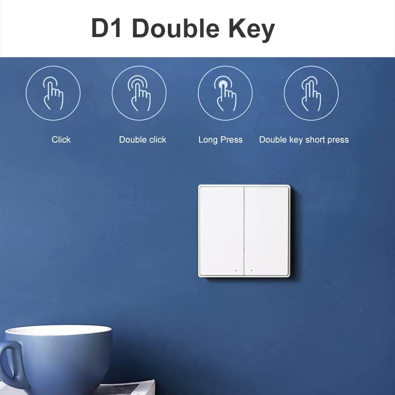 Smart Wall Wireless Switch D1 Zigbee Remote Control Key Light Switch Button for Mi Home Homekit APP
