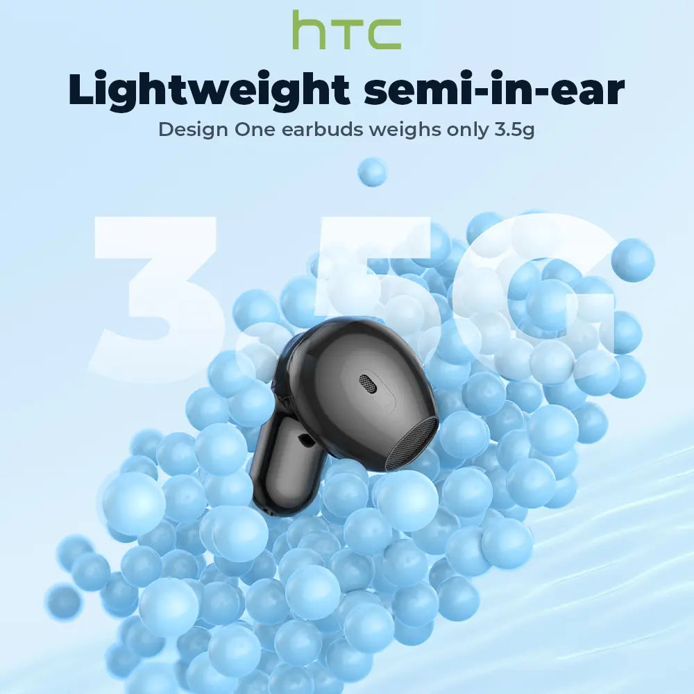 Experience High Fidelity Sound with HTC NE20 Bluetooth 6.0 Earphones - Waterproof, LED Display, and Built-In Microphone for Office, Sports, Study, and Audio Calls