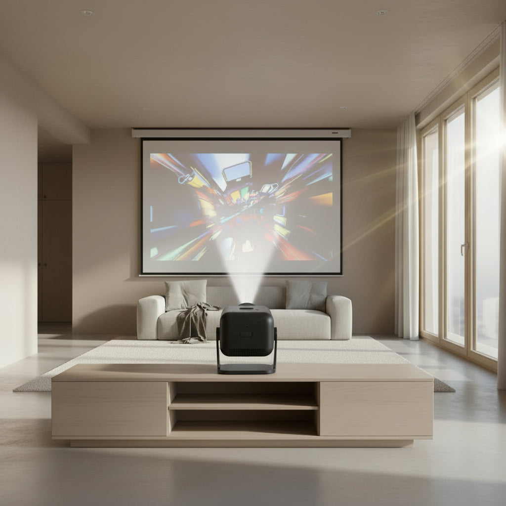 HY320 Mini Newly Native 720P Android 11 4K Projector 300ANSI Wifi6 BT5.0 Cinema Outdoor Portable 180° Rotable Projector
