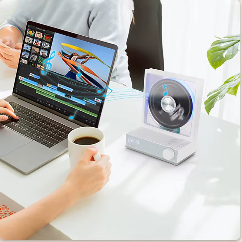 HOTT Retro Bluetooth CD Player - Stylish Portable Music Player for Home Audio