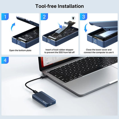 40Gbps SSD Case M.2 Nvme Enclosure for Macbook Ipad Pro 2500-3000MB/S Data Transfer Speed for Data Storage