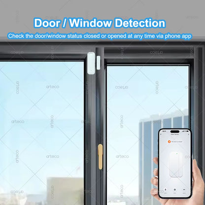 Zigbee Door Sensor Window Sensor Wireless Magnetic Door Open Closed Detector Smart Home Security Burglar Alarm Sensor Need Hub