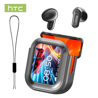Experience High Fidelity Sound with HTC NE20 Bluetooth 6.0 Earphones - Waterproof, LED Display, and Built-In Microphone for Office, Sports, Study, and Audio Calls