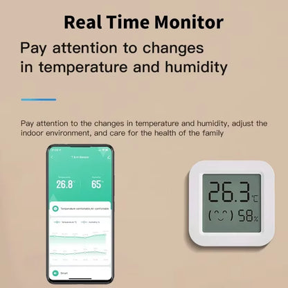 Tuya Temperature Humidity Sensor Mini LCD Digital Display Compatible with Bluetooth APP Remote Control Thermometer Hygrometer