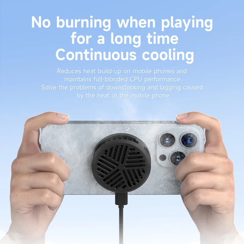 Magnetic Cell Phone Cooler Universal Cooling Fan Mobile Phone Radiator for Iphone 17 Pro Black Shark Gaming Live Stream