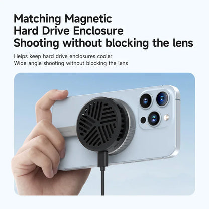 Magnetic Cell Phone Cooler Universal Cooling Fan Mobile Phone Radiator for Iphone 17 Pro Black Shark Gaming Live Stream