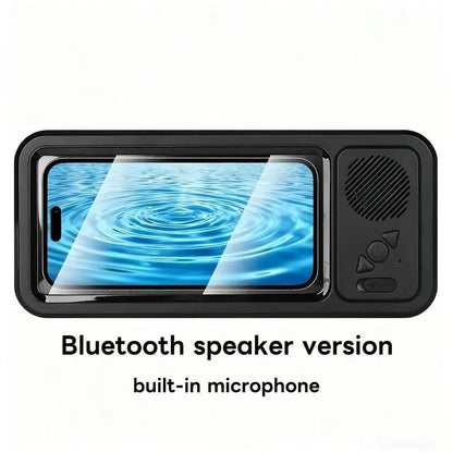 Waterproof Phone Holder Bluetooth Speaker 360°Rotation for Bathroom/Shower