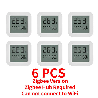 Tuya Temperature Humidity Sensor Mini LCD Digital Display Compatible with Bluetooth APP Remote Control Thermometer Hygrometer