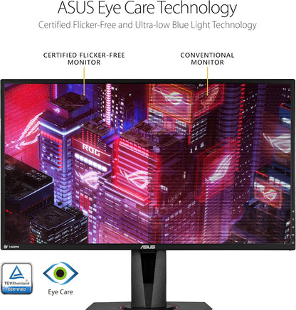 TUF Gaming 27" 2K HDR Gaming Monitor (VG27AQ) - QHD (2560 X 1440), 165Hz (Supports 144Hz), 1Ms, Extreme Low Motion Blur, Speaker, G-SYNC Compatible, VESA Mountable, Displayport, Hdmi,Black