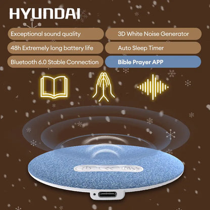 HYUNDAI S1 Ultra-Thin Bluetooth Pillow Speaker with Bluetooth 6.0, 3D White Noise, Soft Immersive Sound Field, Air Conduction Audio Design, Pillow Speaker for Bedtime Music & Audiobooks, Headphone-Free Sleep Sound, Compatible with Android & Ios