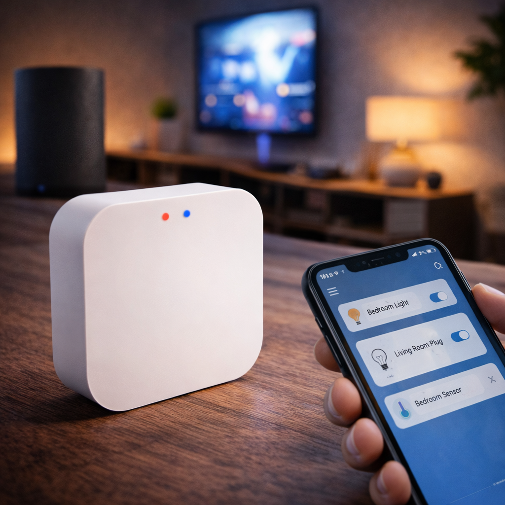 Multi-mode smart home gateway hub with Zigbee WiFi Bluetooth

