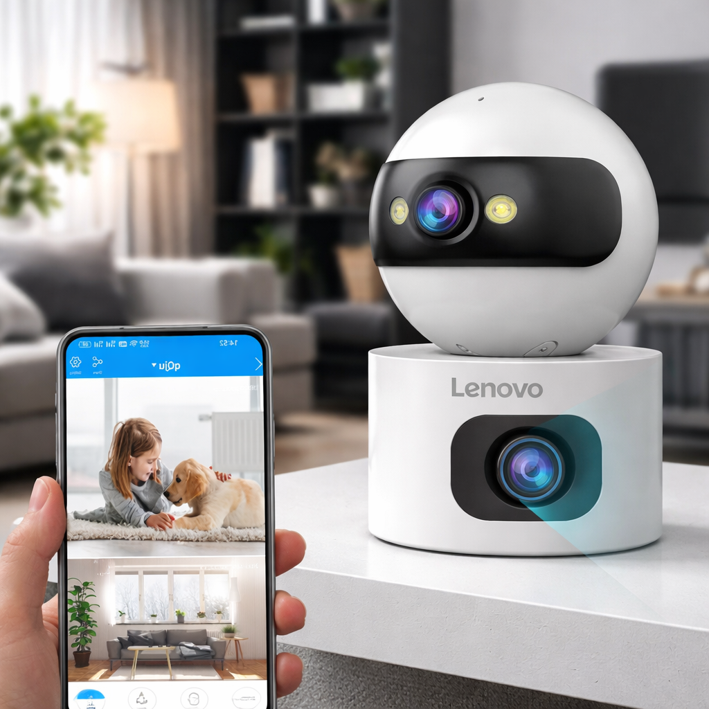 Dual Lens WiFi Security Camera 4K Auto Tracking