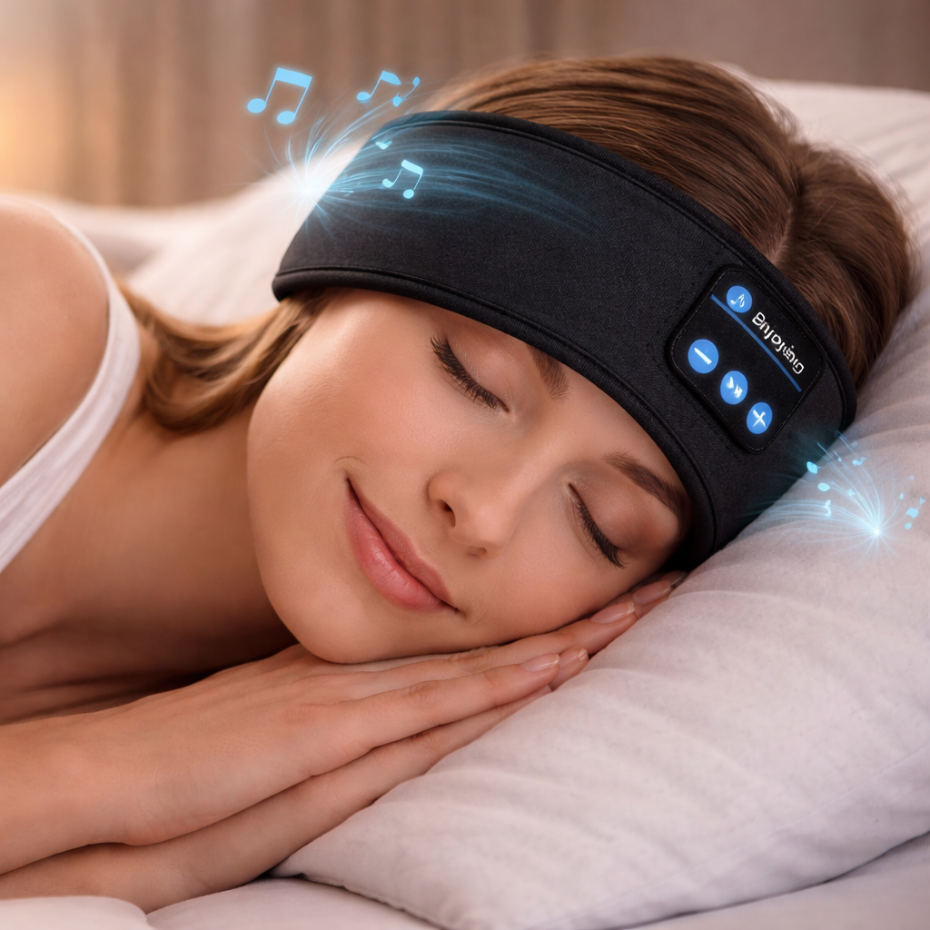 Bluetooth sleep headband with wireless music headphones
