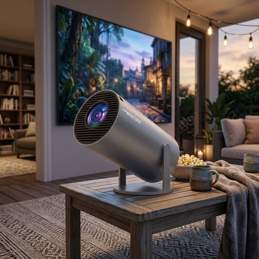 HY300 Pro 8K Android projector with WiFi6 connectivity
