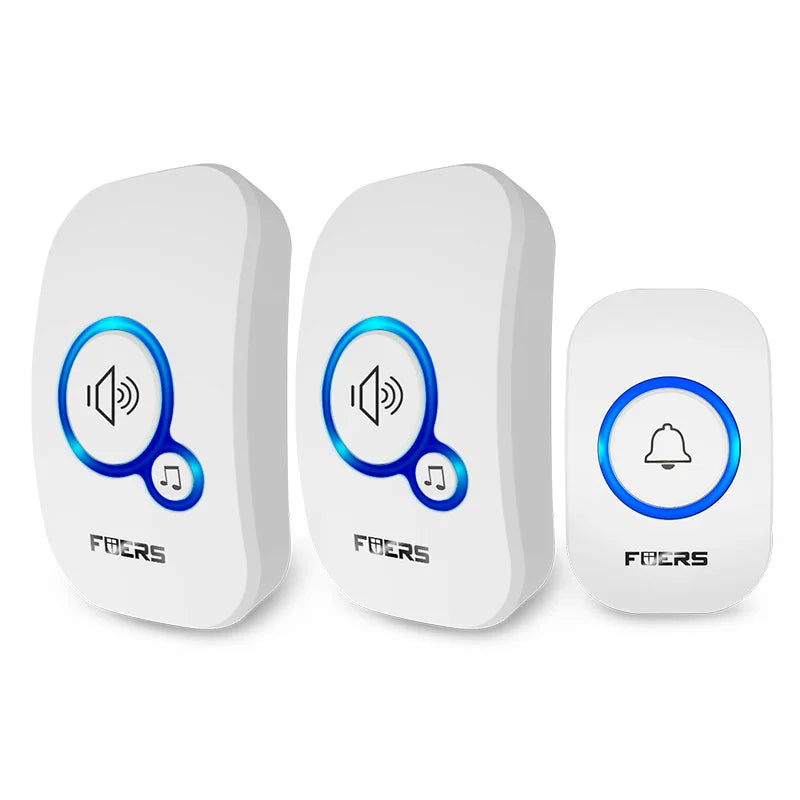 Wireless Doorbell Waterproof Welcome Chime Home Door Bell Intelligent 32 Songs Smart Alarm with Battery for Store Hotel