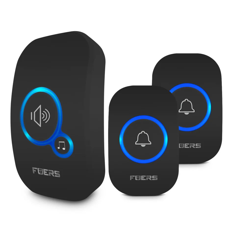 Wireless Doorbell Waterproof Welcome Chime Home Door Bell Intelligent 32 Songs Smart Alarm with Battery for Store Hotel
