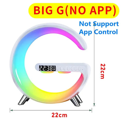 Wireless Charger Pad Stand Bluetooth Speaker LED RGB Night Lights Lamp Alarm Clock Fast Charging Station Dock for Iphone Samsung