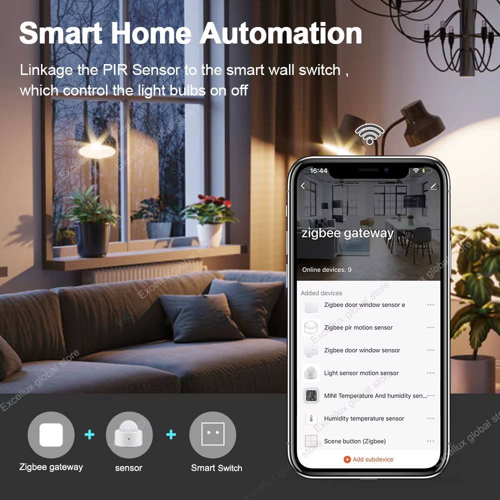 Wireless smart motion detector compatible with Alexa Google Home