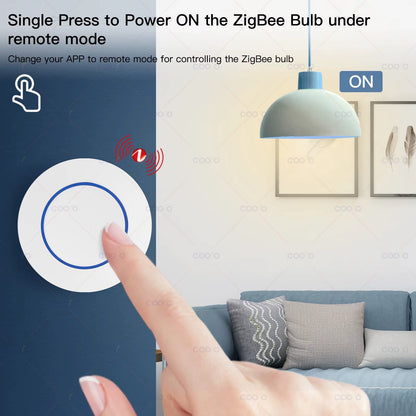Tuya Zigbee Wireless Push Button Smart Scene Switch Controller Automation Scenario Linkage with Tuya Devices Need Zigbee Gateway