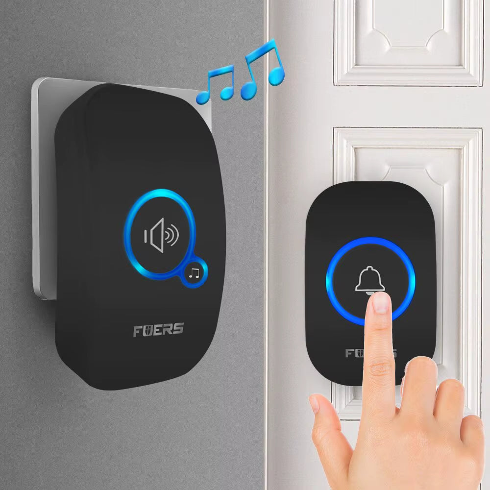 Wireless Doorbell Waterproof Welcome Chime Home Door Bell Intelligent 32 Songs Smart Alarm with Battery for Store Hotel