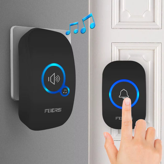 Wireless Doorbell Waterproof Welcome Chime Home Door Bell Intelligent 32 Songs Smart Alarm with Battery for Store Hotel