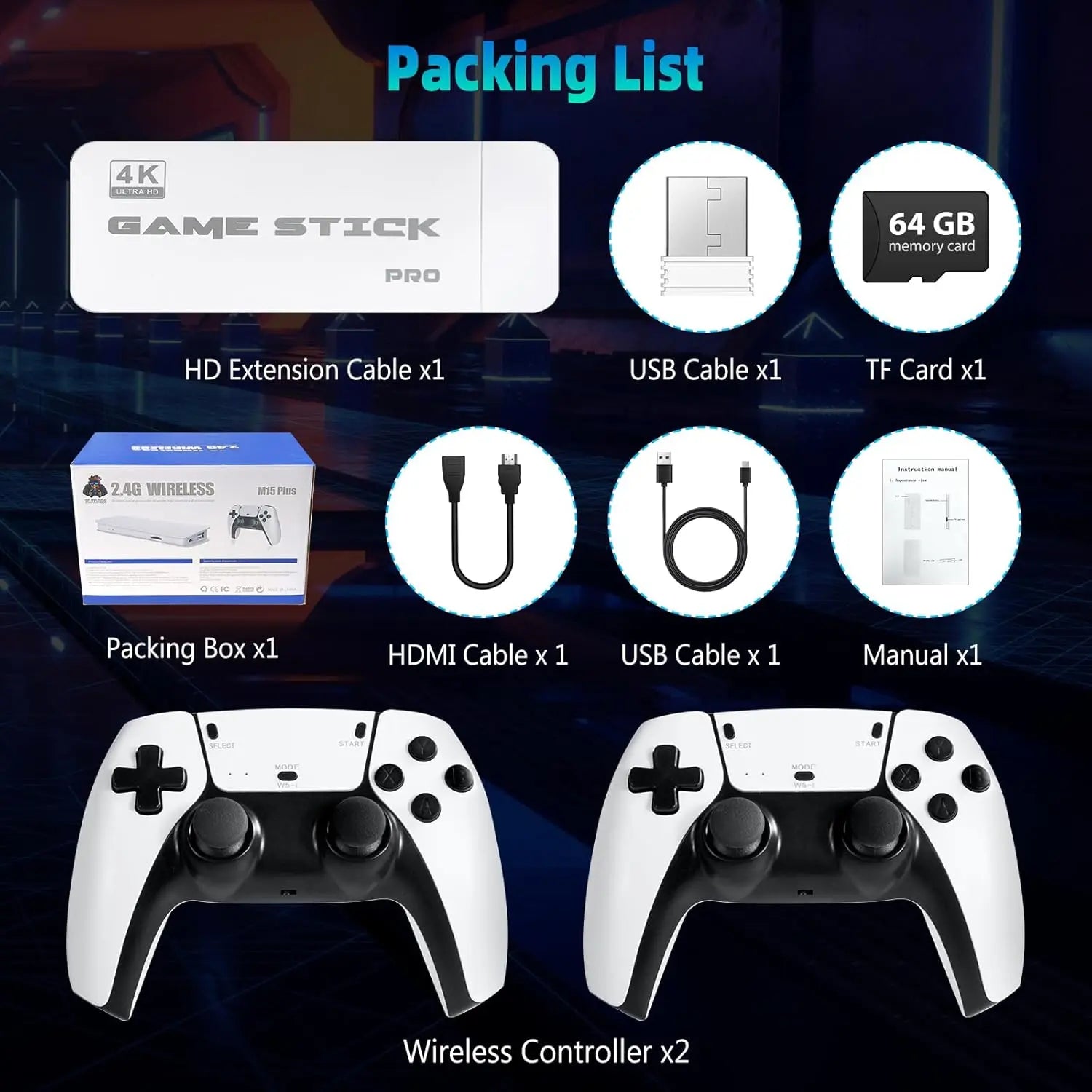 2026 New Video Retro Game Controller Console with 40,000+ Games & 26 Emulators