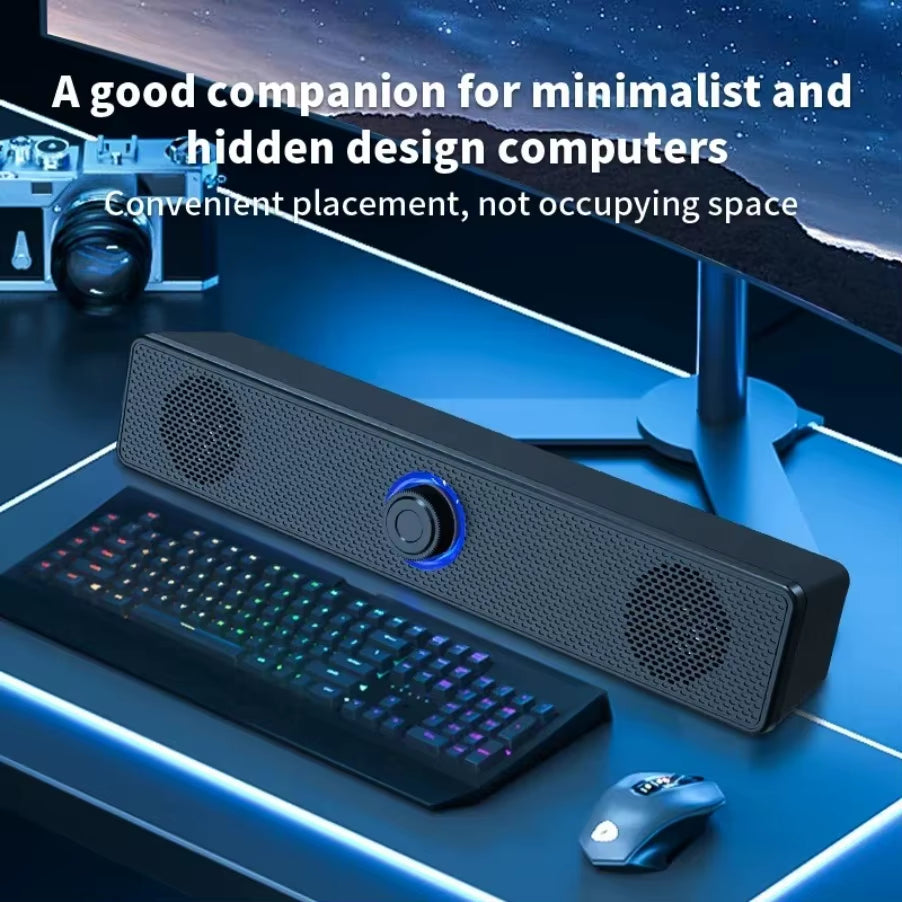 Wireless Bluetooth and PC Soundbar Wired Speaker USB Powered Soundbar for TV Pc Laptop Gaming Home Theater Surround Audio System