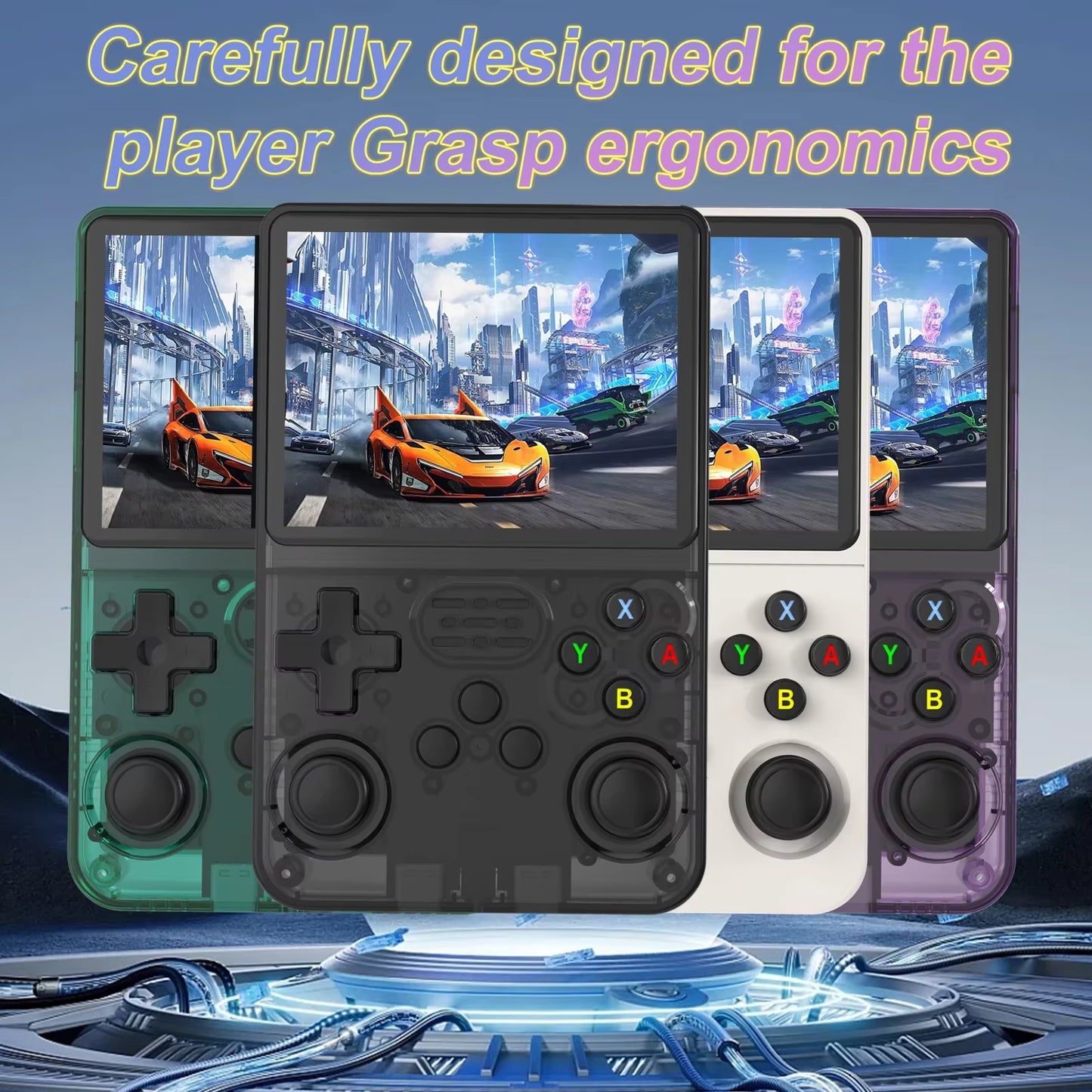 R36S Portable Handheld Game Console 3.5 Inch IPS Screen 640X480 Resolution 64GB Built-In Memory Classic Games Preloaded
