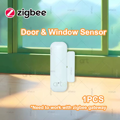 Zigbee Door Sensor Window Sensor Wireless Magnetic Door Open Closed Detector Smart Home Security Burglar Alarm Sensor Need Hub