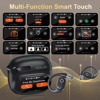 Open Bluetooth Earphones 164 Languages Real Time Translator Headphones Wireless Earbuds for Travel Learning Sports Gaming