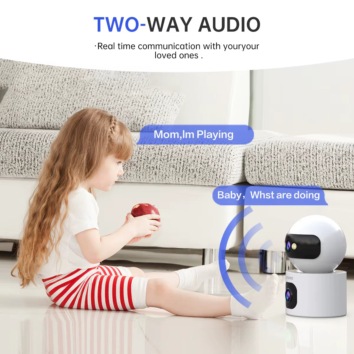 Lenovo 4K IP Camera 5G Wifi Dual Lens Smart Home Auto Tracking CCTV Camera Wireless Surveillance Camera Security Baby Monitor