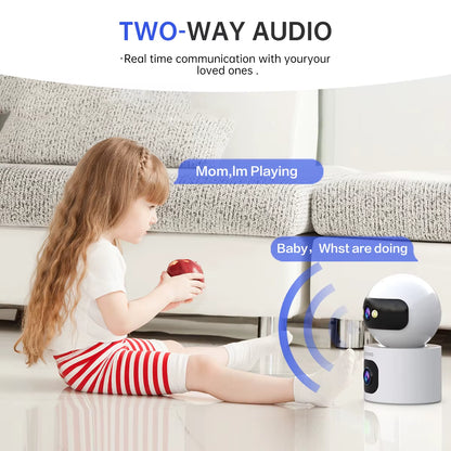 Lenovo 4K IP Camera 5G Wifi Dual Lens Smart Home Auto Tracking CCTV Camera Wireless Surveillance Camera Security Baby Monitor