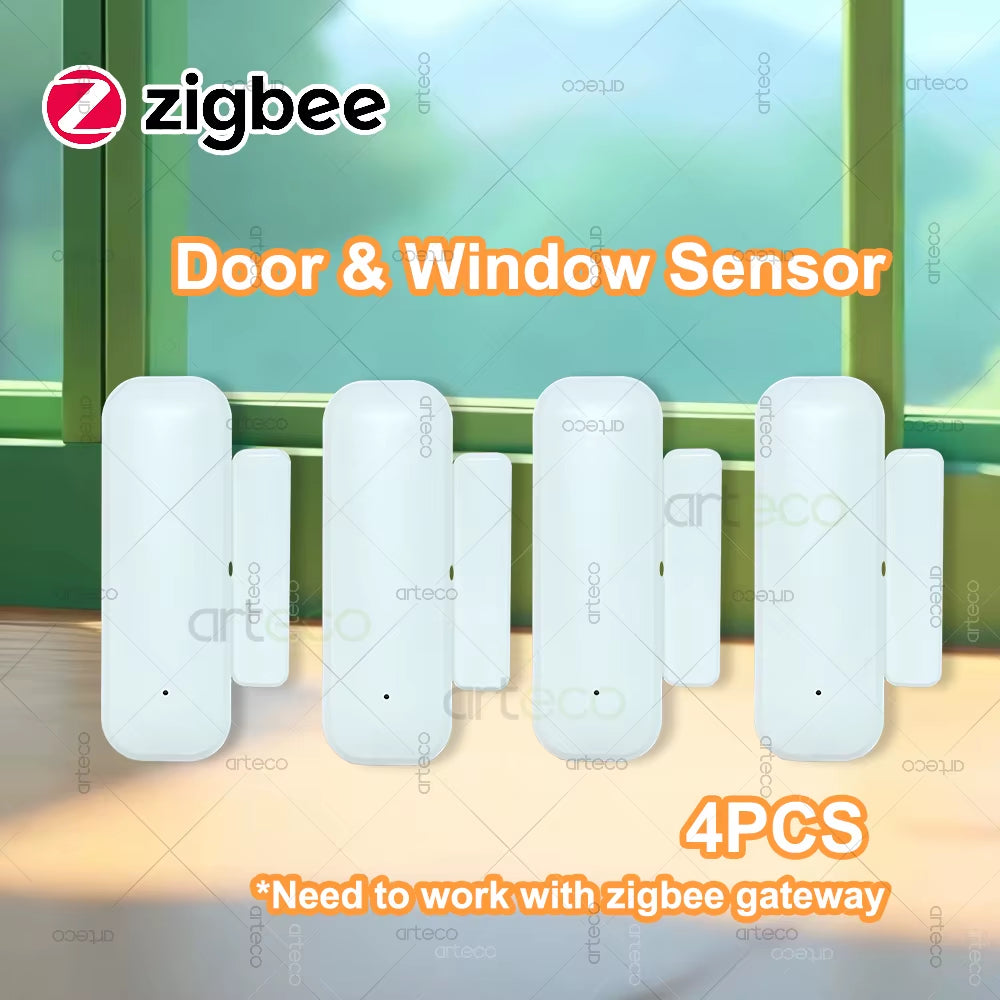 Zigbee Door Sensor Window Sensor Wireless Magnetic Door Open Closed Detector Smart Home Security Burglar Alarm Sensor Need Hub