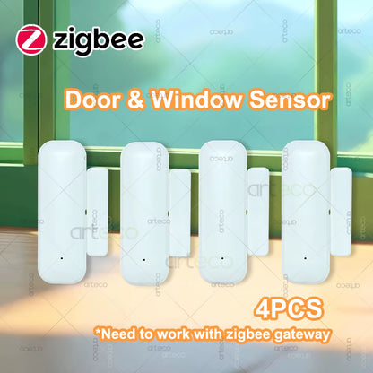 Zigbee Door Sensor Window Sensor Wireless Magnetic Door Open Closed Detector Smart Home Security Burglar Alarm Sensor Need Hub
