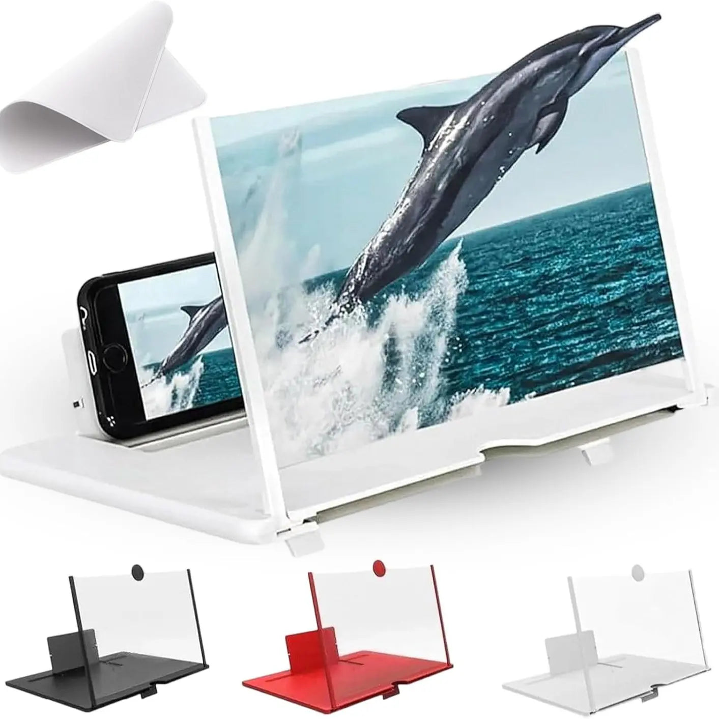 3D HD Mobile Magnifier Projector Screen for Movies,Videos-Supports All Smartphones 