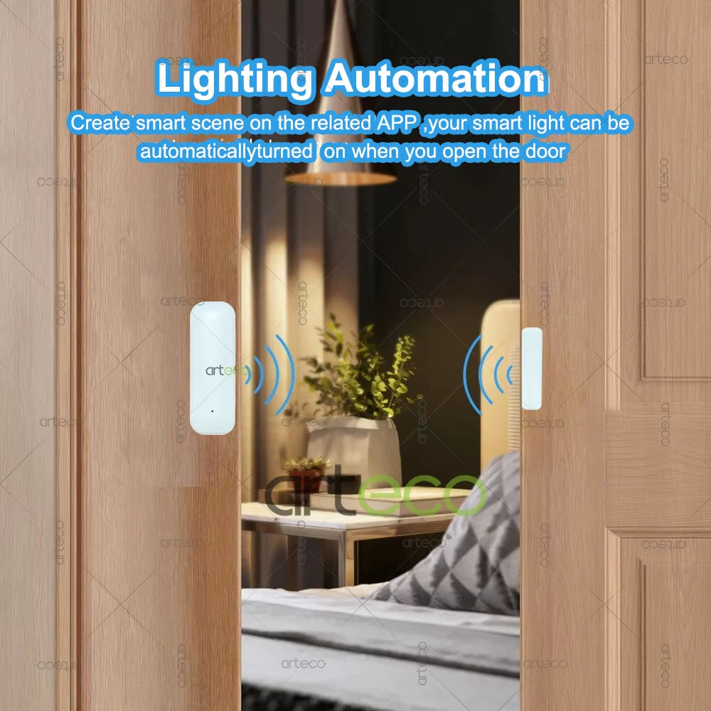 Zigbee Door Sensor Window Sensor Wireless Magnetic Door Open Closed Detector Smart Home Security Burglar Alarm Sensor Need Hub