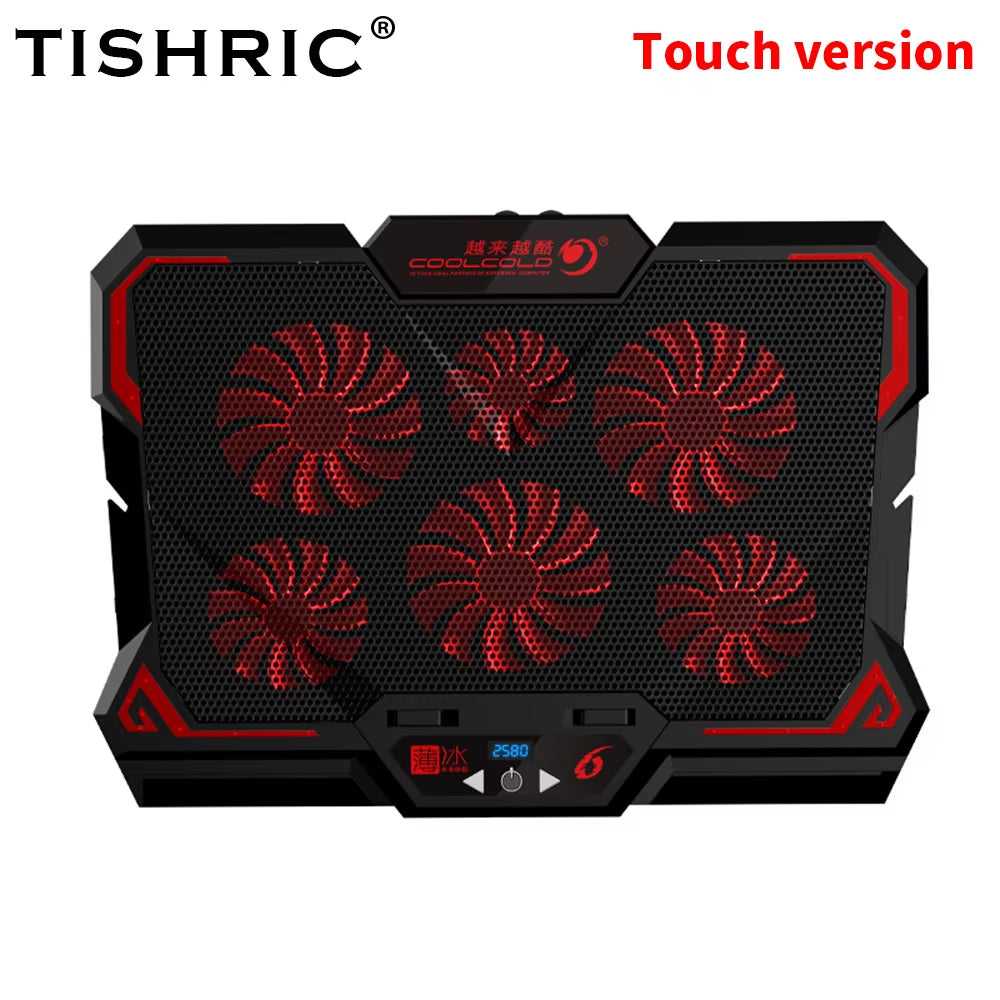 Gaming Laptop Cooler Base Notebook Fan Stand Cooling Radiator Silent Cooling 6 Fan 2 USB Port Laptop Accessories