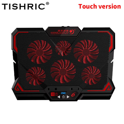 Gaming Laptop Cooler Base Notebook Fan Stand Cooling Radiator Silent Cooling 6 Fan 2 USB Port Laptop Accessories
